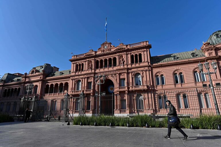 Fachada de la Casa Rosada, sede del gobierno argentino.