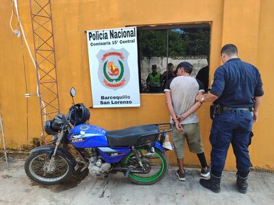 Este hombre que posee 14 antecedentes penales fue aprehendido tras intentar hurtar una motocicleta en San Lorenzo.