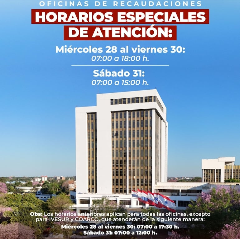Horario de atención extendido en Asunción.