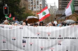 Manifestación en apoyo a Palestina, en Sydney, Australia.