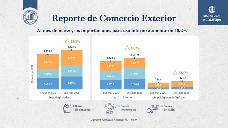 Reporte de comercio exterior, detalle de importaciones