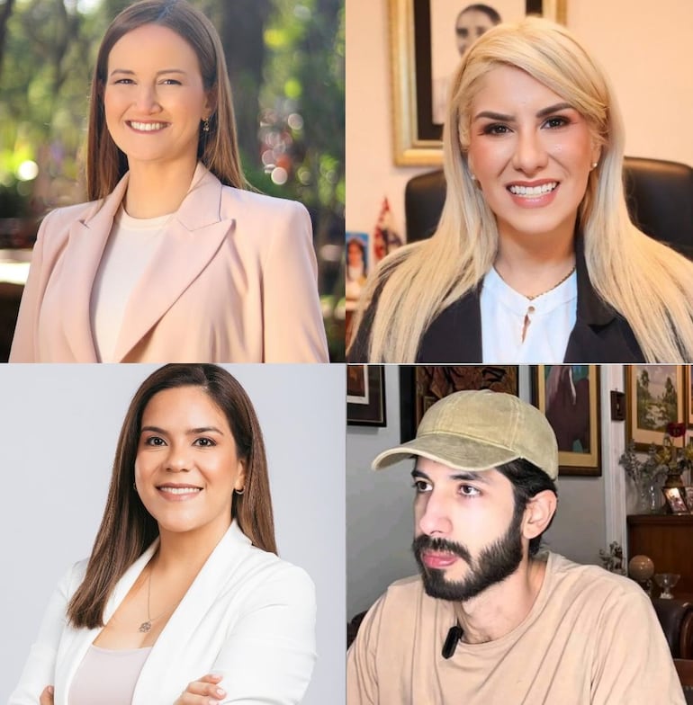 Arriba: Soledad Núñez y Arlene Aquino. 
Abajo: Johanna Ortega y Rodrigo Franco.