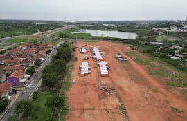 Vista aérea de las fracciones A1 y A3 que el imputado intendente de Asunción, Oscar "Nenecho" Rodríguez, pretende subastar.