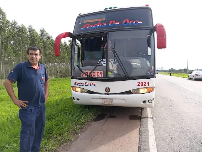 Elvio Cristaldo, chofer de Flecha de Oro, relata detalles sobre un accidente en Paraguarí.