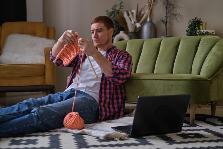 Concepto de tejido como hobby.