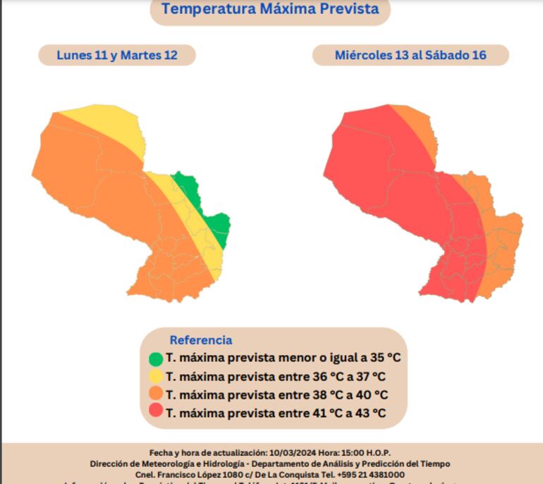 Cobertura de la ola de calor pronosticada para esta semana.