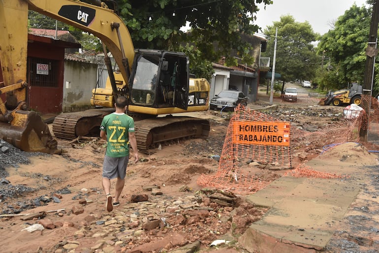 Foto de la obra del barrio San Pablo despues de la lluviaHoy 17 de Marzo de 2026Gustavo Machado