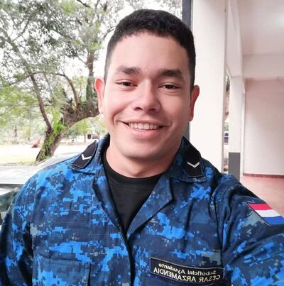 César Arzamendia Ocampos (27), sub oficial ayudante, acribillado en Yvy Yaú.