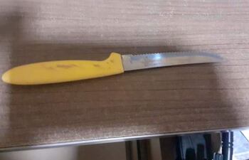 Cuchillo de cocina que un estudiante llevó al Colegio de Villarrica.
