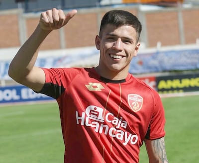 Juan José Giménez Delgado (23 años), futbolista paraguayo del Sport Huancayo, en el que milita igualmente el compatriota Aldo Quiñónez.