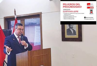 El embajador cartista Gustavo Leite participó ayer de un acto en la Junta de Gobierno de la ANR.