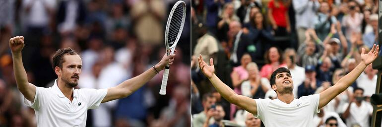 Con la revancha en su mente, el ruso Daniil Medvedev se mide hoy al español Carlos Alcaraz, en una de las semifinales masculinas.