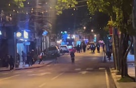 Durante los festejos de la victoria de la albirroja, se produjeron algunos incidentes en el microcentro de Asunción.