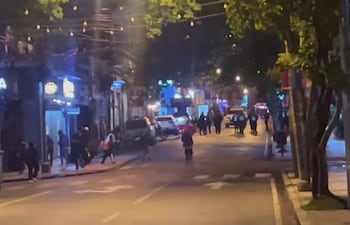 Durante los festejos de la victoria de la albirroja, se produjeron algunos incidentes en el microcentro de Asunción.