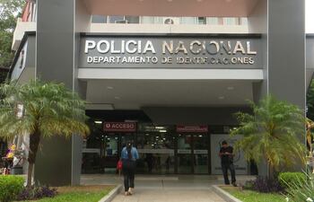 La sede del departamento de Identificaciones de la Policía Nacional en Asunción.