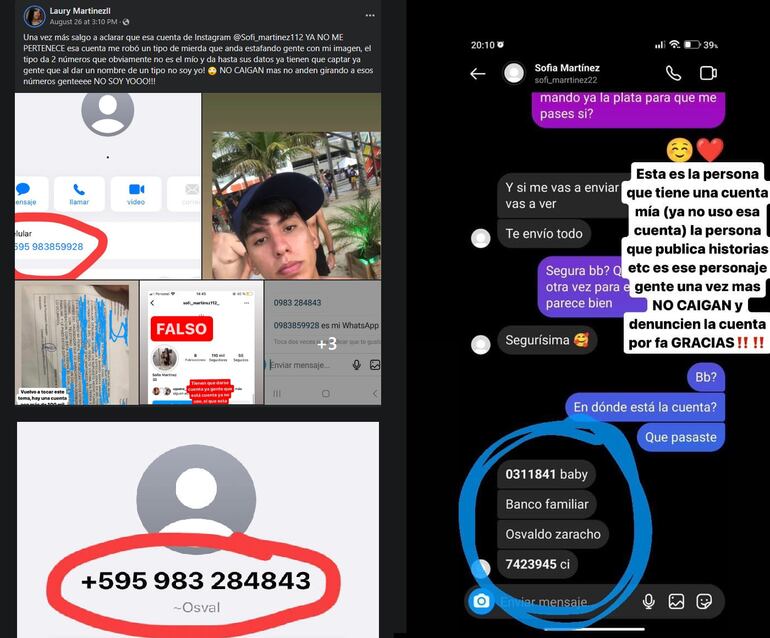 El joven imputado ahora por feminicidio sería quien había "robado" la cuenta de Instagram de Martínez e incluso pasaba datos bancarios a su nombre.