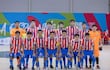 Selección paraguaya de futsal, que participa en los Juegos Suramericanos de la Juventud. En el debut, este lunes, igualó 1-1 contra Panamá.
