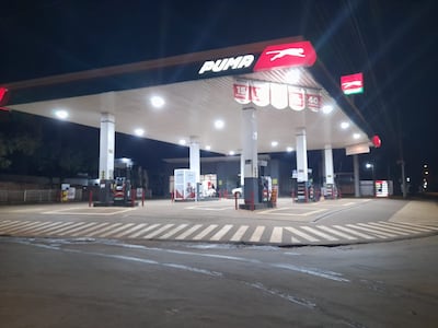 La estación de servicios asaltada por motochorros.