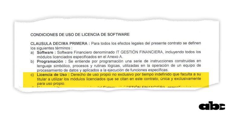 Cláusulas del contrato para uso de software desmienten afirmaciones del presidente Santiago Peña.