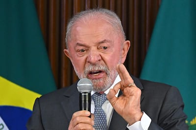 El presidente de Brasil, Luiz Inácio Lula da Silva, habla durante una reunión ministerial este miércoles, en el Palacio de Planalto en Brasilia (Brasil).
