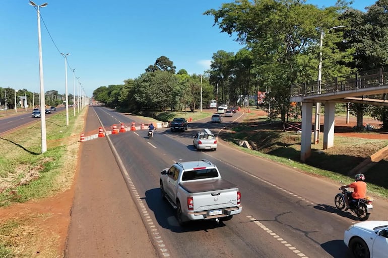 Uno de los desvíos implementados en el sector de obras del viaducto.