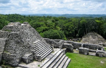 Ruinas Mayas en Caracol, Belice.