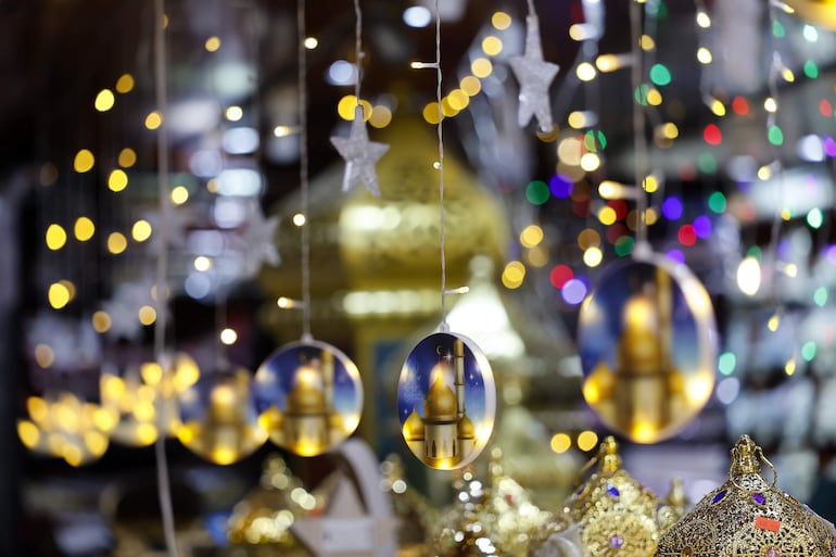 Decoración con motivo del inicio del Ramadán en Líbano. 