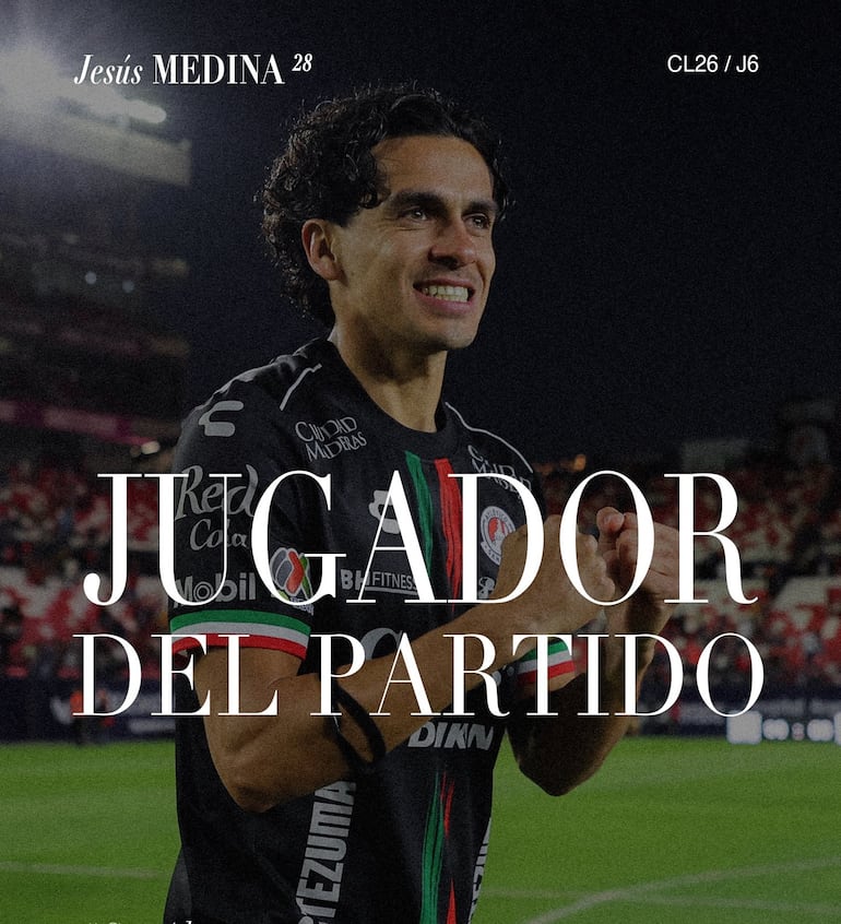 Jesús Medina fue elegido la figura del partido, en el que anotó un gol.