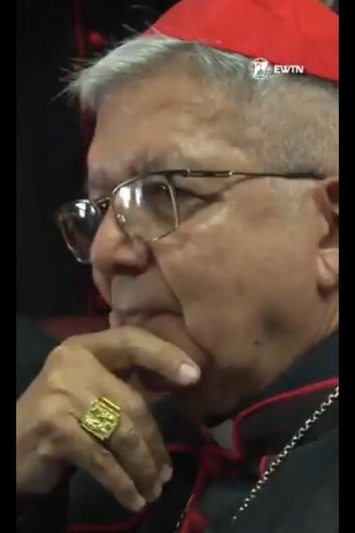 El cardenal paraguayo Adalberto Martínez durante la congregación de este martes 29 de abril.