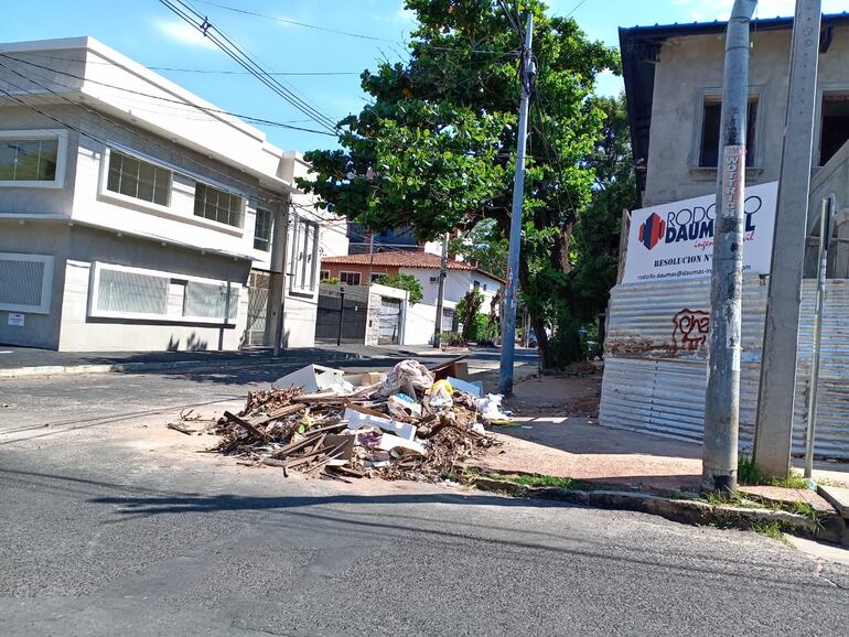 Uno de los tantos vertederos irregulares en las calles de Asunción. Este, en el barrio Ciudad Nueva.