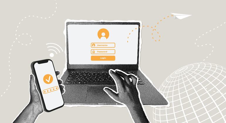 Concepto de contraseña, password, ciberseguridad, etcétera.