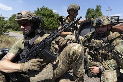 Soldados ucranianos en la región de Donetsk.