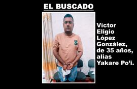Víctor Eligio López González, alias Yakare Po’i, buscado por el asesinato del tortolero Dax Dimitri Fridrikson Martínez.