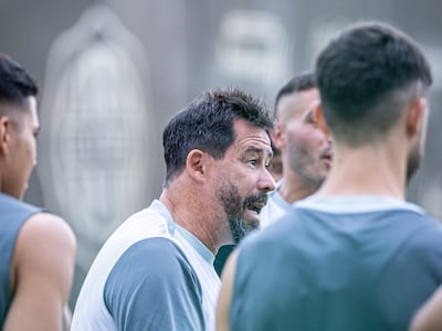 El argentino Pablo 'Vitamina' Sánchez durante el entrenamiento de Olimpia en la Villa Olimpia, en Fernando de la Mora, Paraguay.