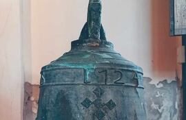 La campana más antigua del Paraguay (1724). Museo de San Miguel, Misiones