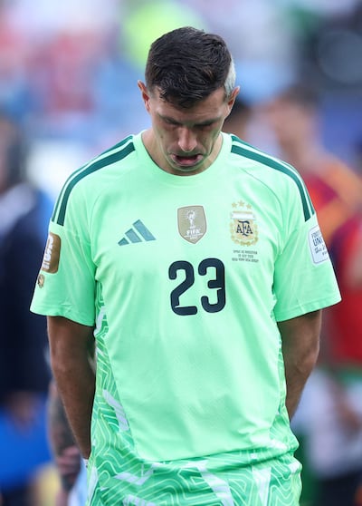 Emiliano Martínez y el dolor por la final perdida por Argentina contra España por 1-0.