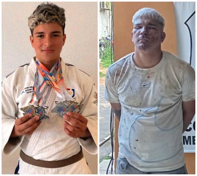 Bernie Ezequiel Bareiro Sánchez, bicampeón panamericano de judo, ahora detenido por asalto y robo de motocicleta.