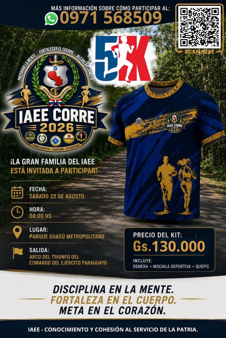 Afiche de IAEE Corre en su versión 2026.