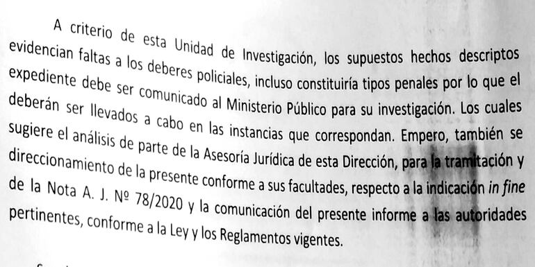 Pese a que se recomendó denunciar el caso al Ministerio Público, el expediente quedó guardado.