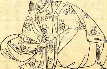 Retrato de Ki no Tsurayuki por Kikuchi Yosai.