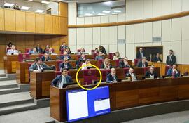 El senador Derlis Maidana (ANR, HC) se ausentó en la elección de Basilio "Bachi" Núñez hasta el 2028 como presidente de la Cámara de Senadores.