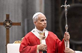 Vatican City (Vatican City State (Holy See)), 08/10/2026.- Pope Leo leads a mass for the inauguration of the academic year at the Pontificial University in Saint Peter's Square, Vatican City, 8 October 2026. (Papa) EFE/EPA/Riccardo Antimiani