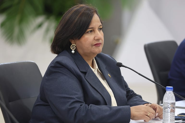 La  exdiputada  y expresidenta de la Asamblea Nacional de Venezuela (2015), Dinorah Figuera, habla durante una reunión que sostienen miembros de la Asamblea de 2015 junto a los integrantes actuales este jueves, en Caracas (Venezuela). EFE