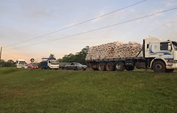 El camión cargado de mandioca fue recuperado del poder de los funcionarios de la DENIT en la zona de la Calle 6.000