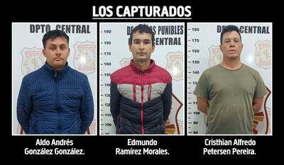 Aldo Andrés González González, capturado como principal sospechoso. Edmundo Ramírez Morales, detenido como presunto cómplice.  Cristhian Alfredo Petersen Pereira, sobrino del actor asesinado.