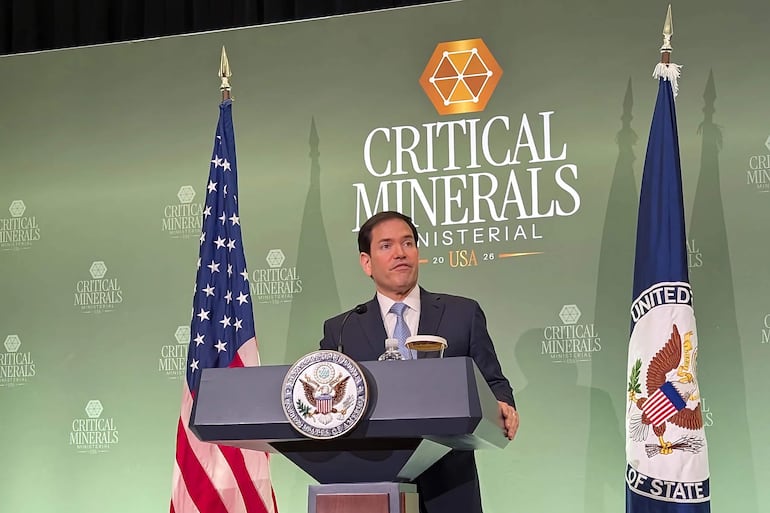 El secretario de Estado de Estados Unidos, Marco Rubio, en la sede del Departamento de Estado en Washington (EE.UU.). 