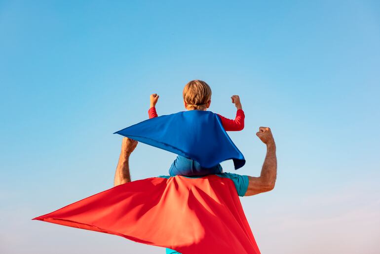 ¡Papá es mi súper héroe!