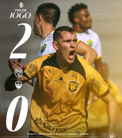 Diego Joel Torres Garcete abrió con su gol el camino de la victoria del Amazonas contra Cuiabá.