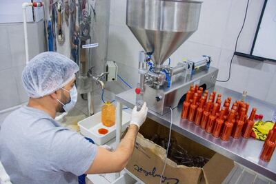 Máquinas de producción de picantes de "Prisioneros del sabor".