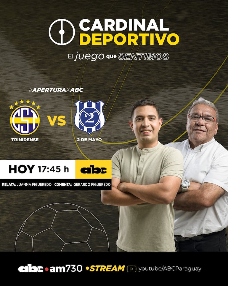 Sportivo Trinidense vs. 2 de Mayo, por ABC Cardinal 730 AM y ABC Paraguay en Youtube.